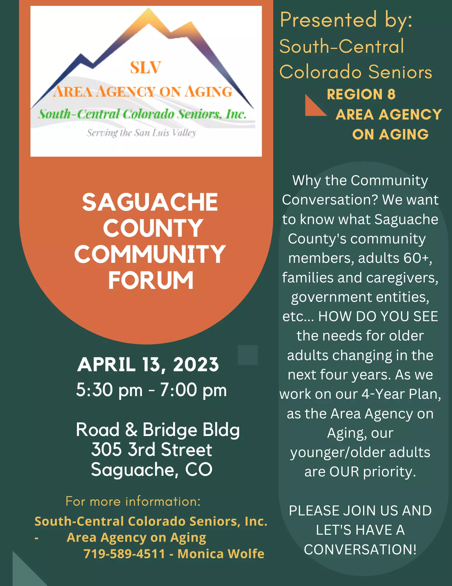 Saguache Community Forum Flier 