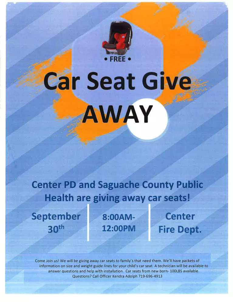 Car Seat Giveaway Flyer